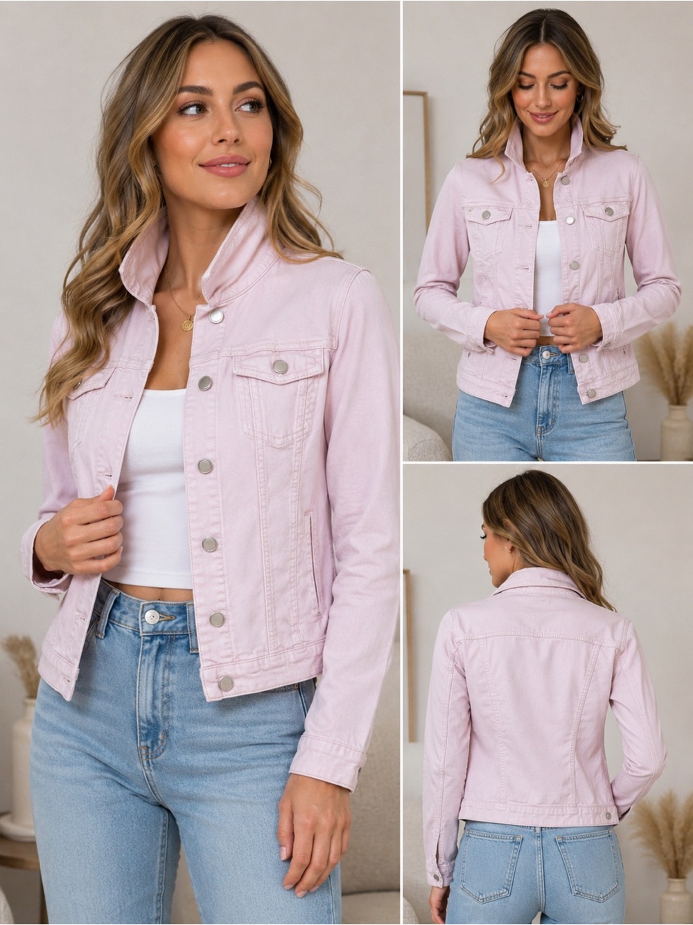 💕58💕 Blush Pink Denim Jacket | Size Small